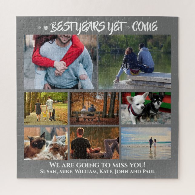 Puzzle collage de fotos de personalizados | 8 gris de car (Vertical)