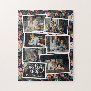 Puzzle Collage de fotos del nombre de la familia   Floral