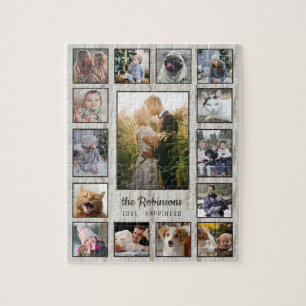 Puzzle Collage de fotos Familiar 15 Imágenes Nombre Gran