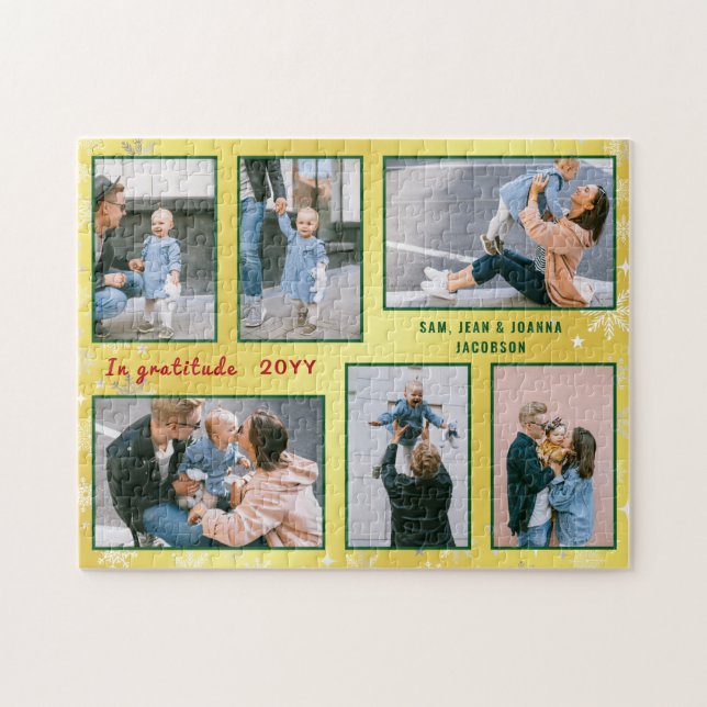 Puzzle Collage de fotos familiar 6 imágenes Golden Person (Horizontal)