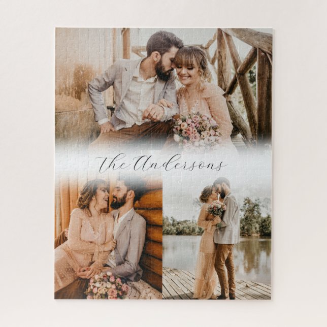 Puzzle Collage de fotos familiar de pareja joven recién c (Vertical)