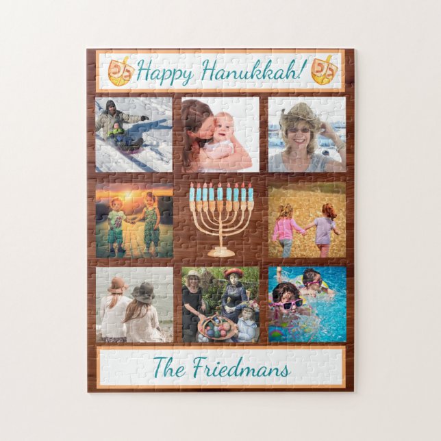 Puzzle Collage de fotos familiar Hanukkah Gift Keepsake (Vertical)