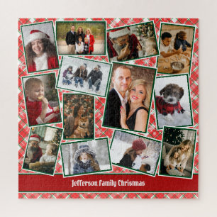 Puzzle Collage de fotos familiar Navidades blancos rojos
