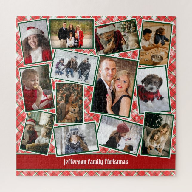 Puzzle Collage de fotos familiar Navidades blancos rojos  (Vertical)