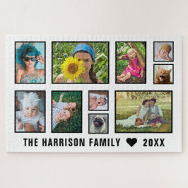 Puzzle Collage de fotos familiar Personalizado blanco y n