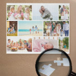 Puzzle Collage de fotos familiar Personalizado de Cuadríc<br><div class="desc">Crea tu propio rompecabezas de fotos personalizado. Este collage de fotos tiene un diseño blanco de rejilla de albañilería que puedes personalizar con tus propias fotos. La plantilla de fotos está preparada para que puedas ver 9 de tus fotos familiares favoritas que se mostrarán automáticamente al estilo de la mampostería....</div>