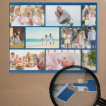 Puzzle Collage de fotos familiar Personalizado de la reji<br><div class="desc">Crea tu propio rompecabezas fotográfico personalizado. Este collage de fotos tiene un diseño clásico de rejilla azul y albañilería que se puede personalizar con sus propias fotos. La plantilla de fotos está preparada para que puedas mostrar 9 de tus fotos familiares favoritas que se mostrarán automáticamente al estilo de la...</div>