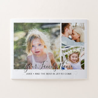 Puzzle Collage de Fotos Familiares con Letra Moderna Simp