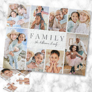Puzzle Collage de Fotos Familiares con Nombre Personaliza