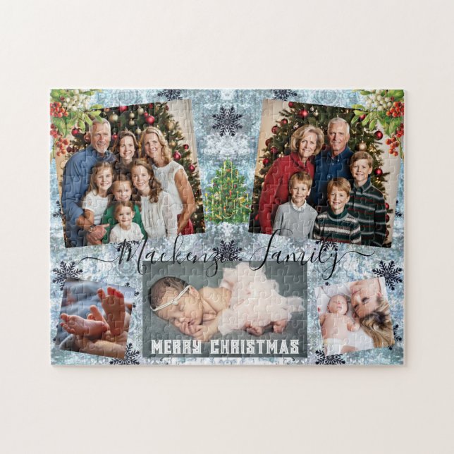 Puzzle Collage de fotos familiares de sus propios NAVIDAD (Horizontal)