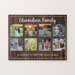 Puzzle Collage de fotos familiares modernas monogramado 8<br><div class="desc">Collage de fotos familiares de 8 fotos monogramadas rompecabezas. Puede personalizarlo y agregar sus fotos más hermosas,  nombre y texto. ¡Muy divertido!</div>
