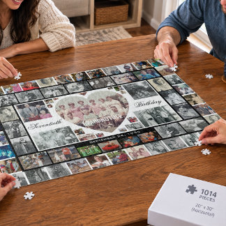 Puzzle Collage de fotos familiares para el 70 cumpleaños