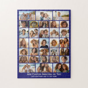 Puzzle Collage de fotos minimalista moderno 31 con texto