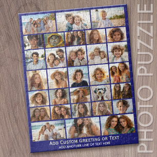 Puzzle Collage de fotos minimalista moderno 31 con texto