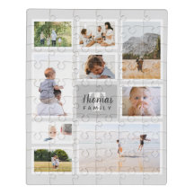 Collage de fotos moderno de la familia monocromáti