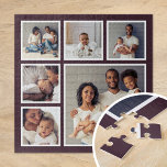 Puzzle Collage de fotos moderno familiar de 6 plazas<br><div class="desc">Añade seis de tus fotos familiares favoritas para crear un hermoso rompecabezas de collage con una imagen focal más grande y 5 cuadrados más pequeños alrededor. Utilice las herramientas de diseño para cargar más fotos, añadir texto y personalizar los tipos de letra y colores para crear su propio rompecabezas de...</div>