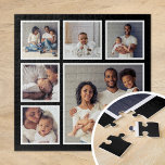 Puzzle Collage de fotos moderno familiar de 6 plazas<br><div class="desc">Añade seis de tus fotos familiares favoritas para crear un hermoso rompecabezas de collage con una imagen focal más grande y 5 cuadrados más pequeños alrededor. Utilice las herramientas de diseño para cargar más fotos, añadir texto y personalizar los tipos de letra y colores para crear su propio rompecabezas de...</div>