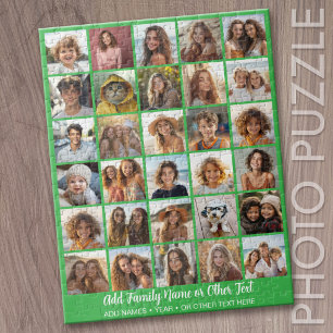 Puzzle Collage de fotos moderno minimalista verde 30