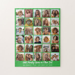 Puzzle Collage de fotos moderno minimalista verde 30