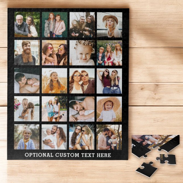 Puzzle Collage de fotos negro simple 20 imagen personaliz (Subido por el creador)