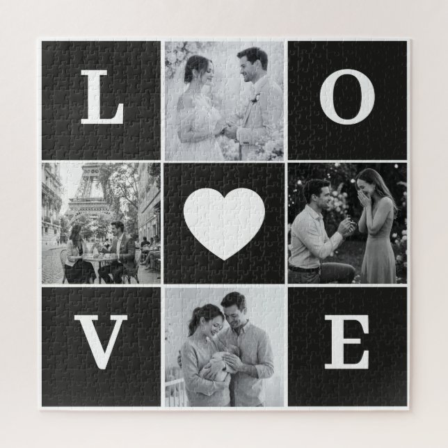 Puzzle Collage de fotos personalizado "AMOR" (Vertical)