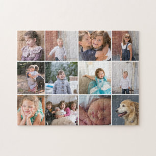 Puzzle Collage de fotos personalizado con doce fotos
