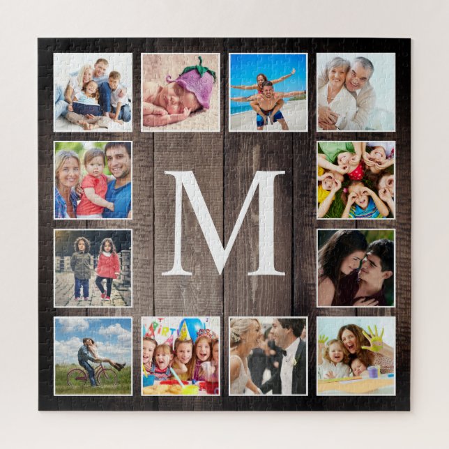 Puzzle Collage de fotos personalizado Familia Rustic Farm (Vertical)