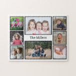 Puzzle Collage de fotos personalizado Nombre de familia 8<br><div class="desc">Un rompecabezas de rompecabezas de fotos familiares para personalizar con 8 de tus fotos favoritas.</div>