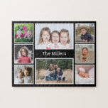 Puzzle Collage de fotos personalizado Nombre de familia 8<br><div class="desc">Un rompecabezas de rompecabezas de fotos familiares para personalizar con 8 de tus fotos favoritas.</div>
