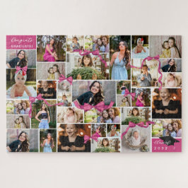 Puzzle Collage de Fotos Repetidas De Color Rosa Bow Felic