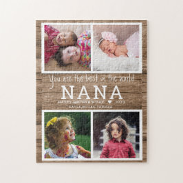 Puzzle Collage de fotos Rustic Wood Best Nana 4
