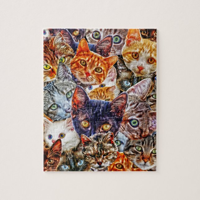 Puzzle Collage de gatos Kitty (Vertical)