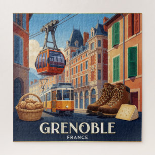 Puzzle Collage de la ciudad turística de Grenoble Francia