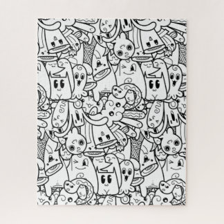 Puzzle Collage de Monstruos Kawaii blancos y negros