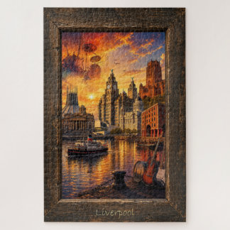Puzzle Collage de música y monumentos de Liverpool, Reino