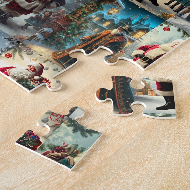 Puzzle Collage de Navidad Vintage | Fiesta Retro (Lado)