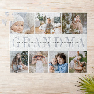 Puzzle Collage de nietos de fotografía Personalizado Abue