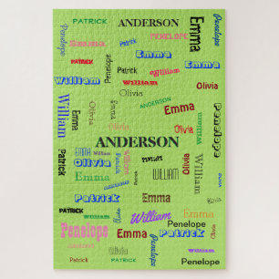 Puzzle Collage de nombres de nube de Word Familia asombro