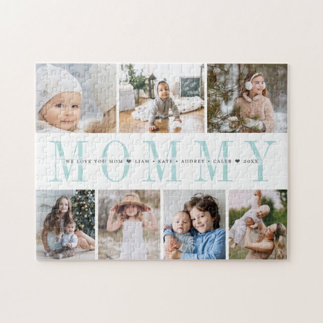 Puzzle Collage de personalizado Mommy 7 Photo Kids (Horizontal)