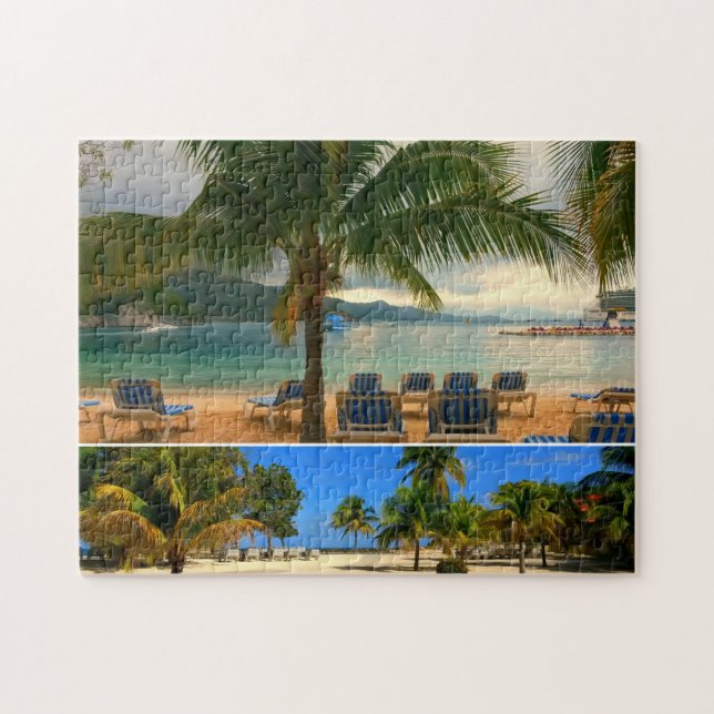 Puzzle Collage de playas del Caribe (Horizontal)