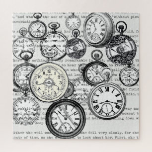 Puzzle Collage de reloj de bolsillo victoriano Alicia en 