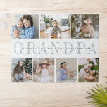 Puzzle Collage del abuelo personalizado 7 de foto nietos<br><div class="desc">¿No puedes estar juntos en persona? Regale a un querido abuelo con este rompecabezas de collage con 7 fotos de sus nietos,  junto con sus nombres o un mensaje personalizado en el centro.</div>