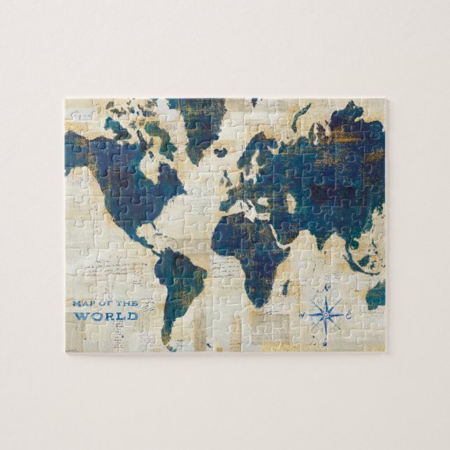 Puzzle Collage del mapa del mundo (Horizontal)