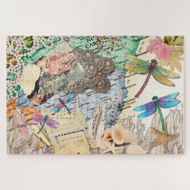 Puzzle Collage digital del Marsh de Salt de Carolina del  (Horizontal)