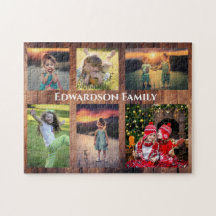 Collage familiar 6 fotos y apellido