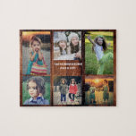 Puzzle Collage familiar 6 fotos y apellido jigsaw puz<br><div class="desc">Nombre de la familia, rompecabezas del collage de fotos personalizados. Puede personalizarlo y agregar sus fotos más hermosas, nombre de familia y texto. ¡Muy divertido!</div>