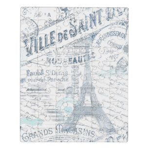 Puzzle Collage francés antiguo Romance Blue ID226