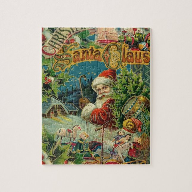 Puzzle Collage Navideño de Papá Noel Victoriano Antiguo (Vertical)
