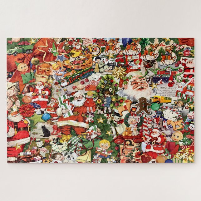 Puzzle Collage navideño vintage (Horizontal)