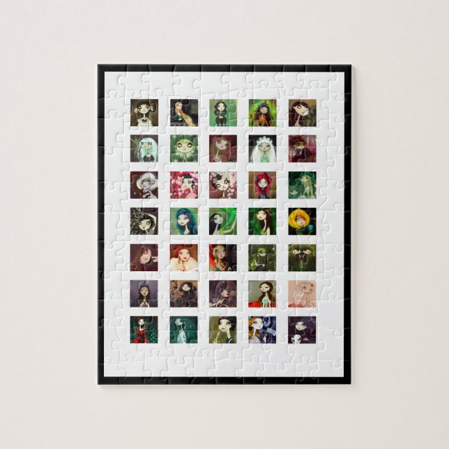 Puzzle Collage oscuro del carácter del cuento de hadas (Vertical)